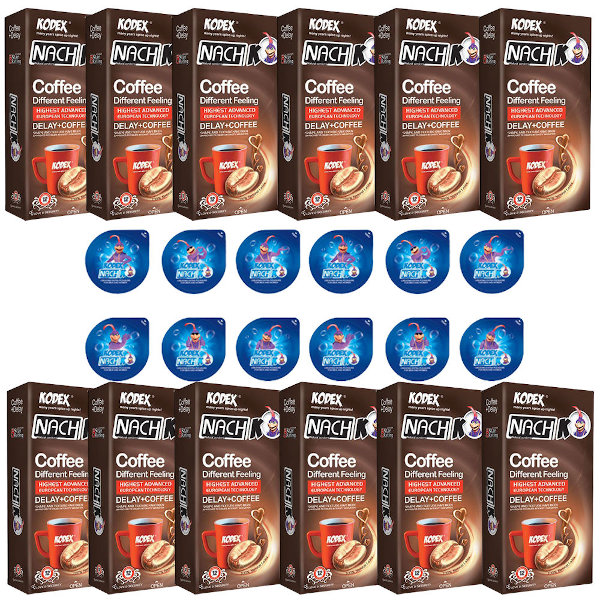 کاندوم ناچ کدکس مدل COFFEE مجموعه 12 عددی به همراه کاندوم ناچ کدکس مدل بلیسر بسته 12 عددی