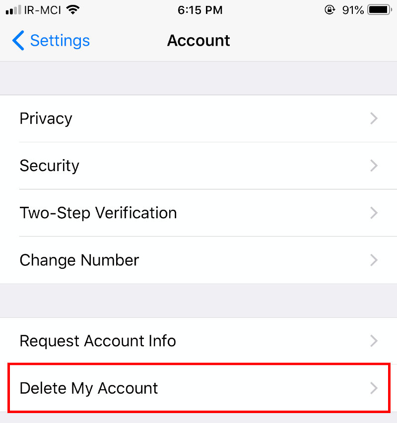 چگونگی حذف دائم حساب کاربری واتساپ در آیفون